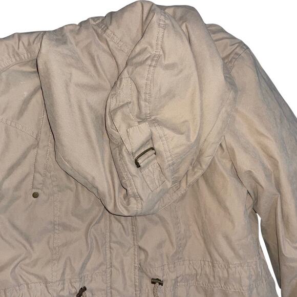 G.H. Bass Jacket Khaki Hooded Zip up Drawstring Jacket Large Gorpcore Winter - Picture 3 of 4